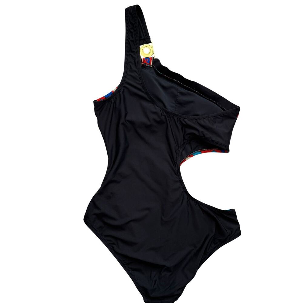 Trina Turk Yucateca Halter Monokini Swimsuit Womens Size 8 One Shoulder 1-Piece - Picture 2 of 9